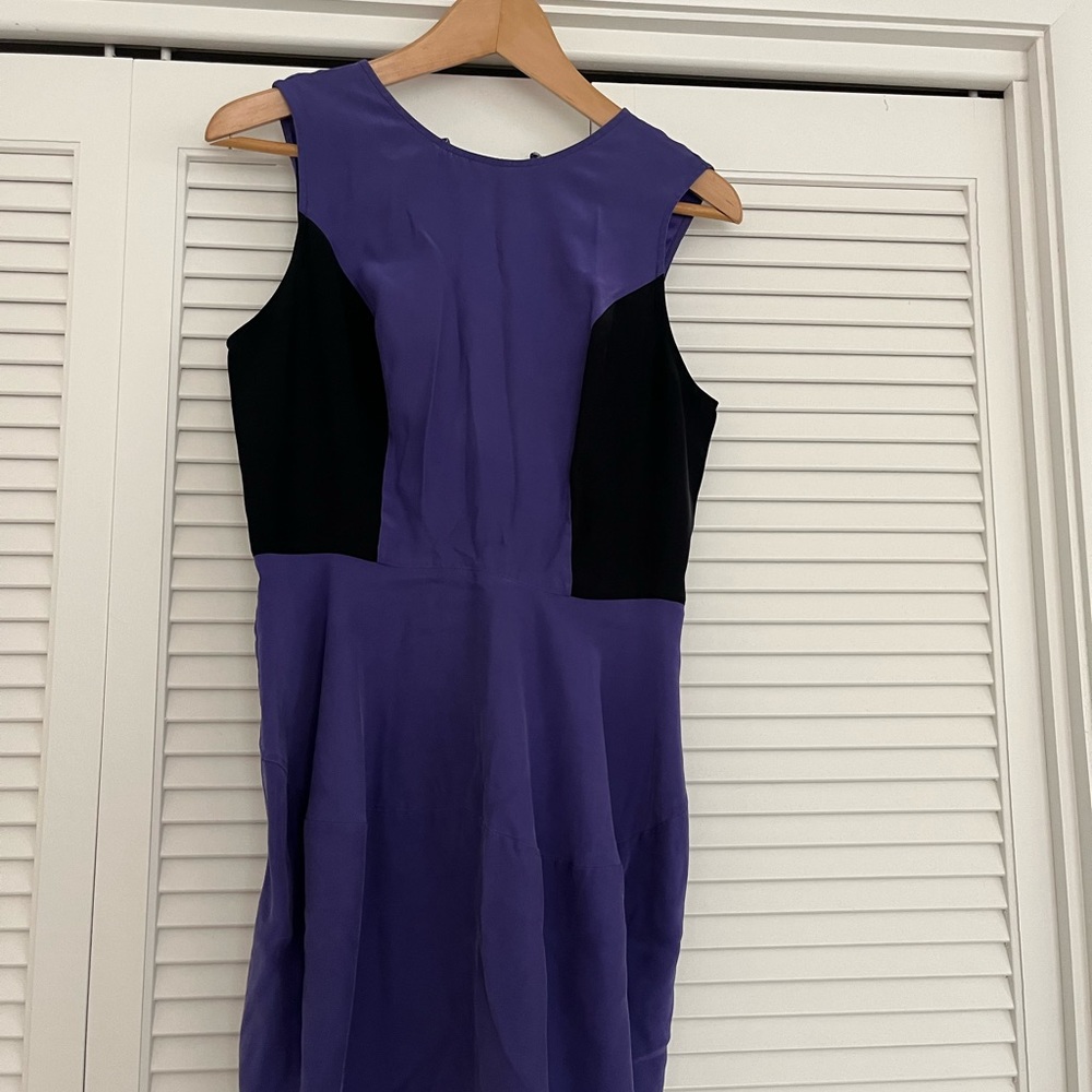 Elizabeth and James Colorblock Purple and Black Dress